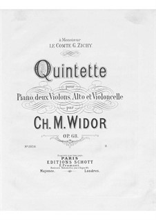 Фортепианный квинтет No.2, Op.68: Партитура by Шарль Мари Видор