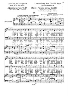 No.3 Come Away, Death: Для сопрано, баса и фортепиано by Петер Корнелиус