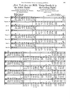 Drei Chorgesänge, Op.11: No.1 Grim Death, it is the Cooling Night by Петер Корнелиус