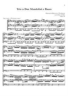 Трио для двух мандолин и бассо континуо: Партитура by Джованни Баттиста Гервазио