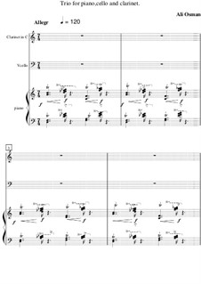 Trio for cello, clarinet and piano: Trio for cello, clarinet and piano by Ali Osman