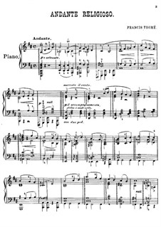 Andante Religioso, Op.70: Для фортепиано by Франсис Томе