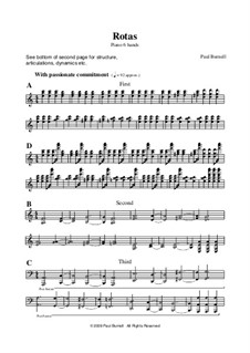 Rotas, for piano 6 hands: Rotas, for piano 6 hands by Paul Burnell