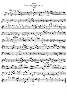 Три легких дуэта для двух флейт, Op.102: Партии by Жан-Луи Тюлу