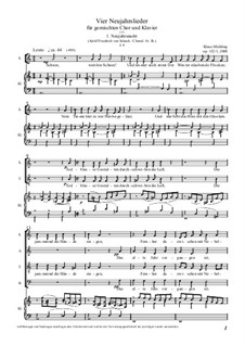 Vier Neujahrslieder für gemischten Chor und Klavier, Op.152: Vier Neujahrslieder für gemischten Chor und Klavier by Klaus Miehling
