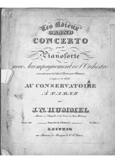 Концерт для фортепиано с оркестром No.4 ми мажор 'Les adieux', Op.110: Концерт для фортепиано с оркестром No.4 ми мажор 'Les adieux' by Иоганн Непомук Гуммель