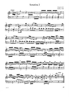Сонатина для клавишных инструментов No.3 ля минор, H 9 Wq 64: Сонатина для клавишных инструментов No.3 ля минор by Карл Филипп Эммануил Бах
