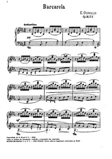 Шесть пьес для фортепиано, Op.14: No.4 Баркарола by Энрике Освальд