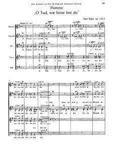 Мотеты для хора а капелла, Op.110: No.3 О смерть, как ты горька by Макс Регер