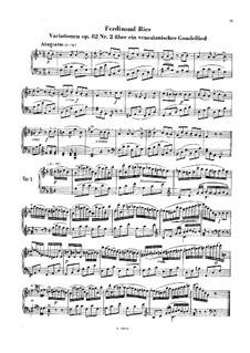 Variations Nr.2 über Venezianisches Gondellied, Op.82: Variations Nr.2 über Venezianisches Gondellied by Фердинанд Рис