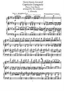Испанское каприччио, Op.34: Для фортепиано в четыре руки by Николай Римский-Корсаков