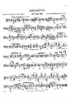 Этюды для фортепиано (для левой руки), Op.113: No.2 Менуэт by Йозеф Габриэль Райнбергер