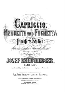 Этюды для фортепиано (для левой руки), Op.113: Тетрадь I (No.1-3) by Йозеф Габриэль Райнбергер
