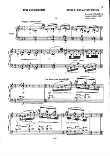 Три сочинения для фортепиано: Три сочинения для фортепиано by Николай Андреевич Рославец