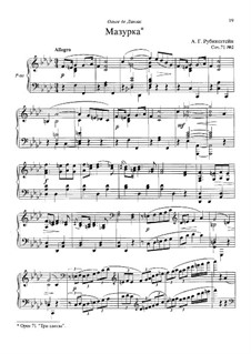 Три пьесы, Op.71: No.2 Мазурка by Антон Рубинштейн