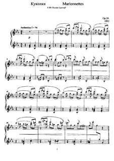 Куколки, Op.29: Для фортепиано by Анатолий Лядов