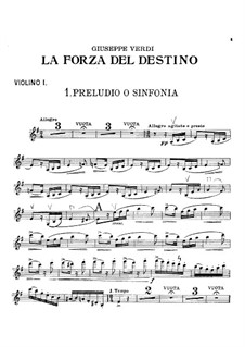 Сила судьбы: Увертюра – партия первой скрипки by Джузеппе Верди