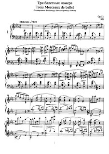 Три балетных номера для фортепиано, Op.52: Три балетных номера для фортепиано by Анатолий Лядов