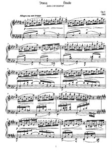 Этюд для фортепиано, Op.5: Для одного исполнителя by Анатолий Лядов