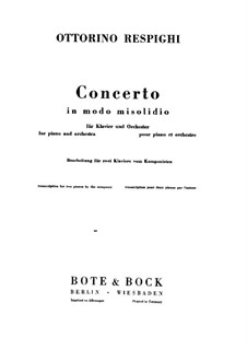 Концерт в миксолидийском ладу: Для двух фортепиано в 4 руки by Отторино Респиги