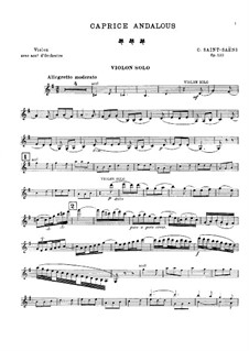 Андалузский каприс, Op.122: Для скрипки и фортепиано by Камиль Сен-Санс