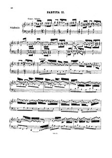 Партита для клавира No.2 до минор, BWV 826: Для одного исполнителя by Иоганн Себастьян Бах