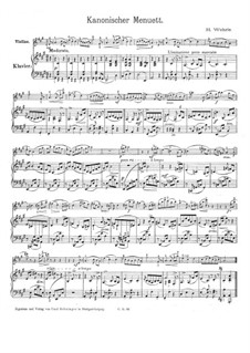 Kanonischer Menuett: Kanonischer Menuett by Hugo Wehrle