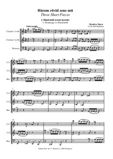 Three Short Pieces: Партитура by Dumitru Sapcu