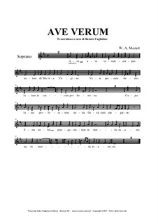 Ave verum corpus, K.618: Партии by Вольфганг Амадей Моцарт