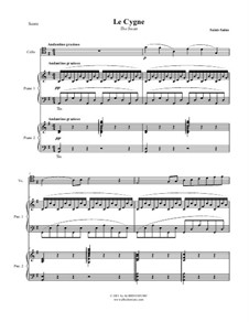 Лебедь: Для виолончели и двух фортепиано by Камиль Сен-Санс