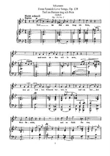 Испанские любовные песни, Op.138: No.2, 3, 5, 7, 8 by Роберт Шуман