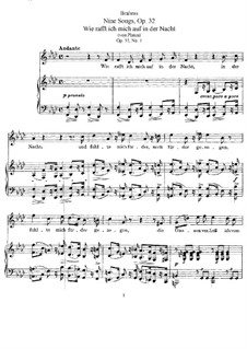 Девять песен, Op.32: Сборник by Иоганнес Брамс