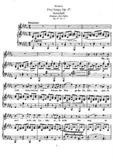 Пять песен, Op.47: Сборник by Иоганнес Брамс