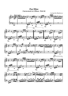 К Элизе, для фортепиано, WoO 59: Ноты высокого качества by Людвиг ван Бетховен