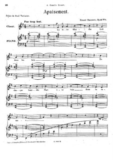 Четыре мелодии для голоса и фортепиано, Op.13: Четыре мелодии для голоса и фортепиано by Эрнест Шоссон