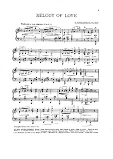 Melody of Love, Op.600: Для фортепиано by Ганс Энгельман