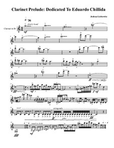 Clarinet Prelude: Dedicated To Eduardo Chillida: Clarinet Prelude: Dedicated To Eduardo Chillida by Joshua Liebowitz