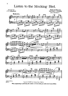Listen to the Mocking Bird: Клавир с вокальной партией by Septimus Winner