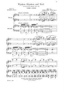 Wynken, Blynken and Nod, for Voices and Piano Four Hands, Op.9: Wynken, Blynken and Nod, for Voices and Piano Four Hands by Ethelbert Woodbridge Nevin
