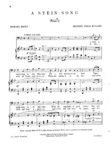 A Stein Song: A Stein Song by Frederick Field Bullard