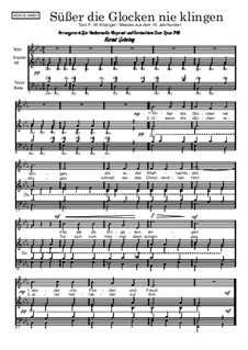 Süsser die Glocken nie klingen: Für Chor mit Knabensolo, Op.346 by Unknown (works before 1850)