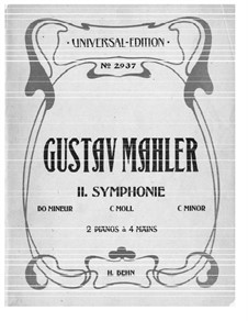 Симфония No.2 до минор 'Воскресение': Для двух фортепиано в четыре руки by Густав Малер