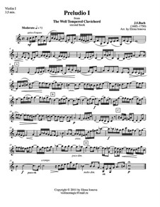 Прелюдия и фуга No.1 до мажор, BWV 870: Для струнного квартета by Иоганн Себастьян Бах