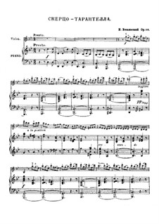 Скерцо-тарантелла для скрипки и фортепиано, Op.16: Партитура, сольная партия by Генрик Венявский