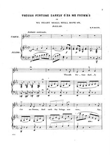 Роза Кастильи: Акт II, Though Fortune Darkly o'er Me Frown's, для голоса и фортепиано by Майкл Уильям Балф