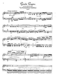 Большой каприз на темы из оперы 'Сомнамбула' Беллини, Op.46: Для фортепиано by Сигизмунд Тальберг