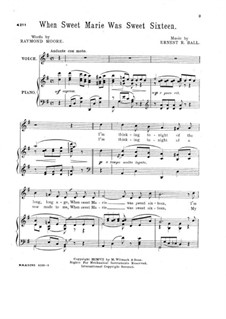 When Sweet Marie was Sweet Sixteen: When Sweet Marie was Sweet Sixteen by Ernest R. Ball