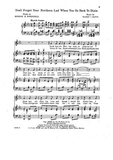 Don't Forget Your Northern Lad When You Go Back to Dixie: Don't Forget Your Northern Lad When You Go Back to Dixie by Harry I. Davis