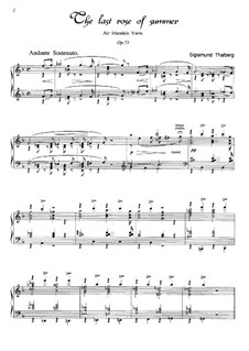 The Last Rose of Summer, Op.73: Для фортепиано by Сигизмунд Тальберг