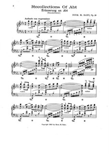 Recollections of Abt, Op.29: Recollections of Abt by Herm. M. Hahn